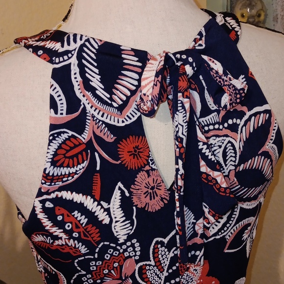 En Focus Halter Maxi Dress. Textured Bold Floral. Bohemian. - Picture 8 of 11